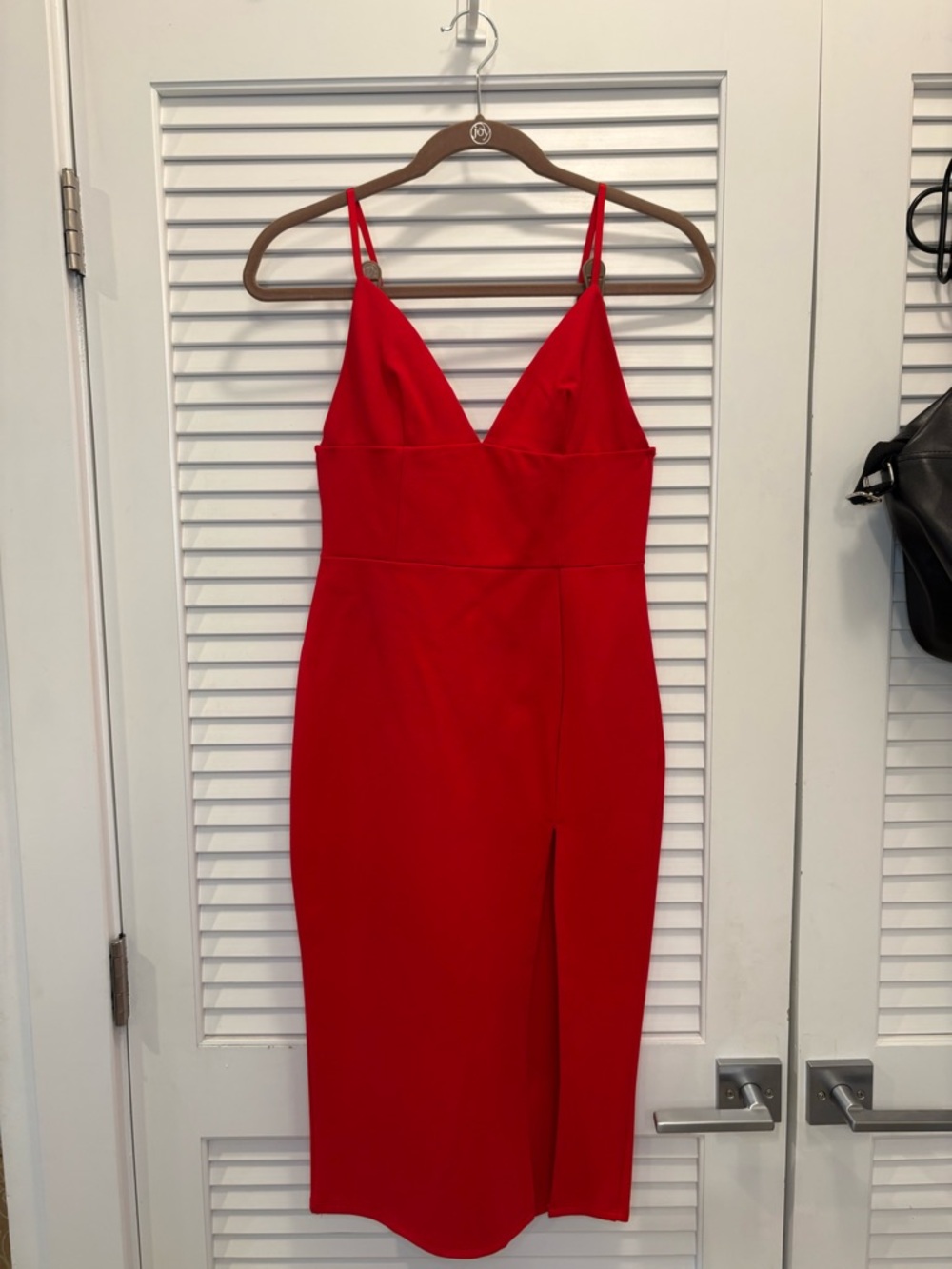 Fashion Nova Red Spaghetti-Strap V-Neck Midi Dress